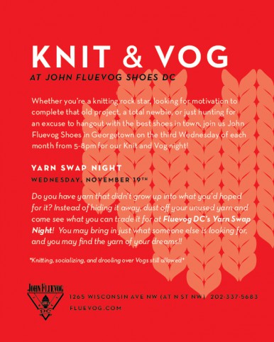 KNIT & VOG ON NOV 19 AT FLUEVOG DC
