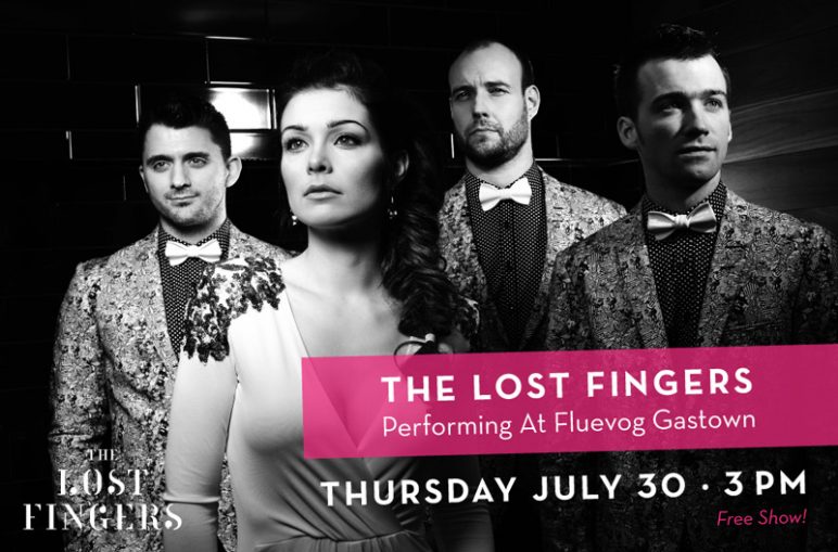 The Lost Fingers performing at Fluevog Gastown