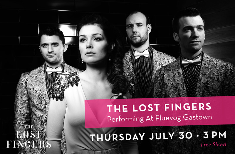 The Lost Fingers performing at Fluevog Gastown